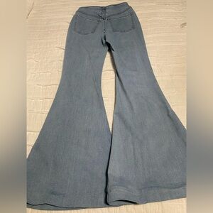 Forever 21 Light Blue Flare Wide Leg Jeans